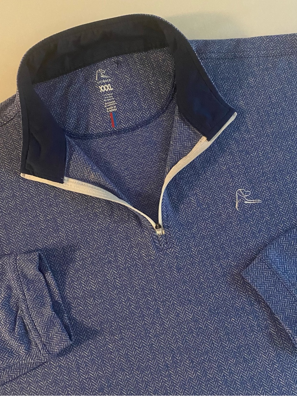 Rhoback Herringbone Jacquard 1/4 Zip Men 3XL Golf Sweatshirt